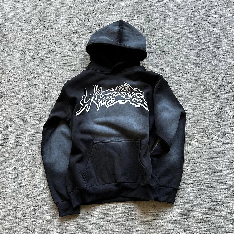 Casaco Casual Statement Street Style Cross Hoodie