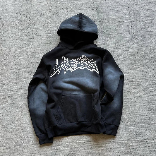 Casaco Casual Statement Street Style Cross Hoodie