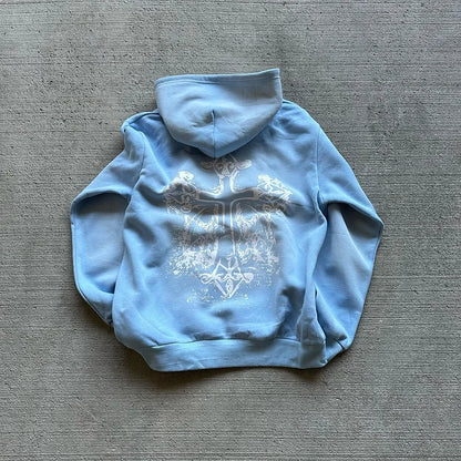 Casaco Casual Statement Street Style Cross Hoodie
